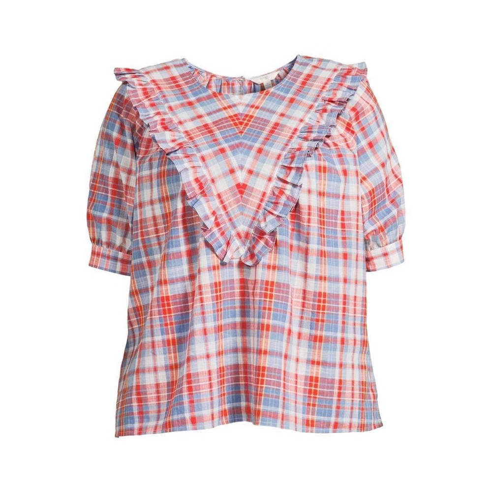 Plaid ruffle top
